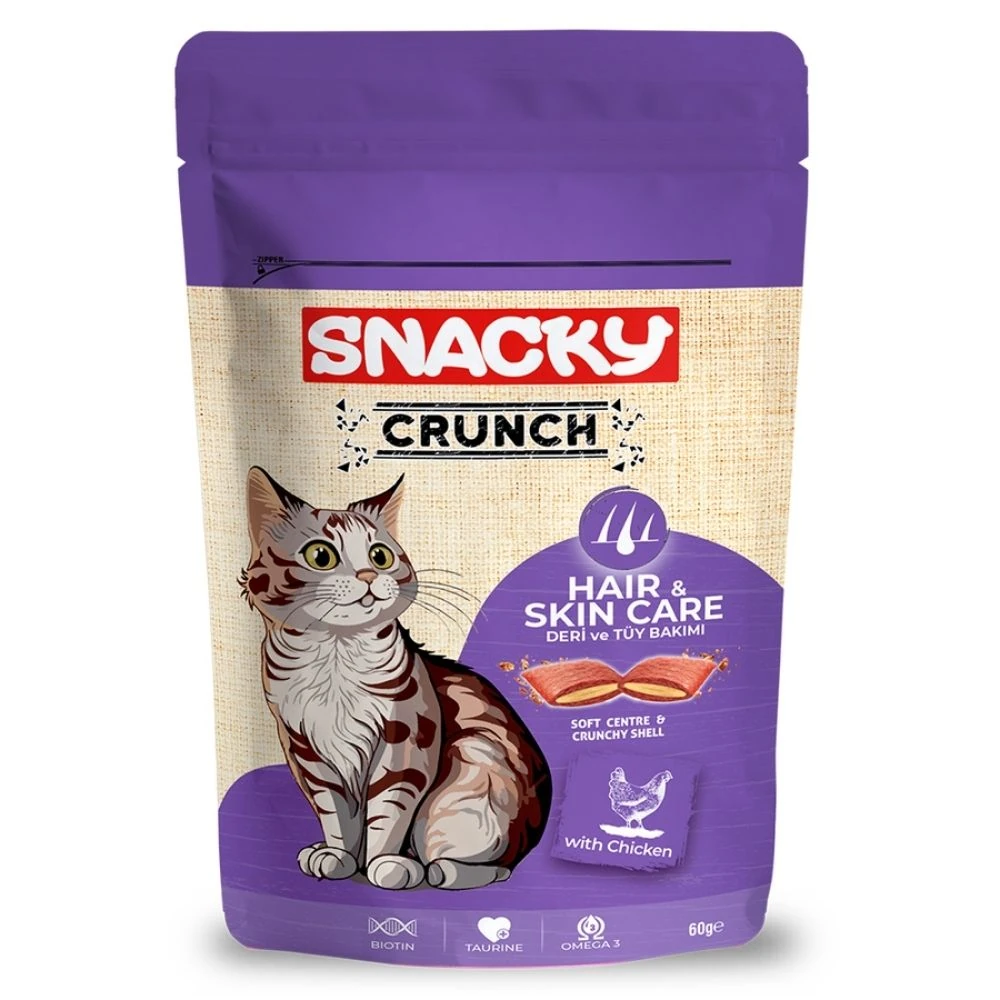Snacky Hair-Skin Tavuklu Kedi Crunch Ödül 60 GR