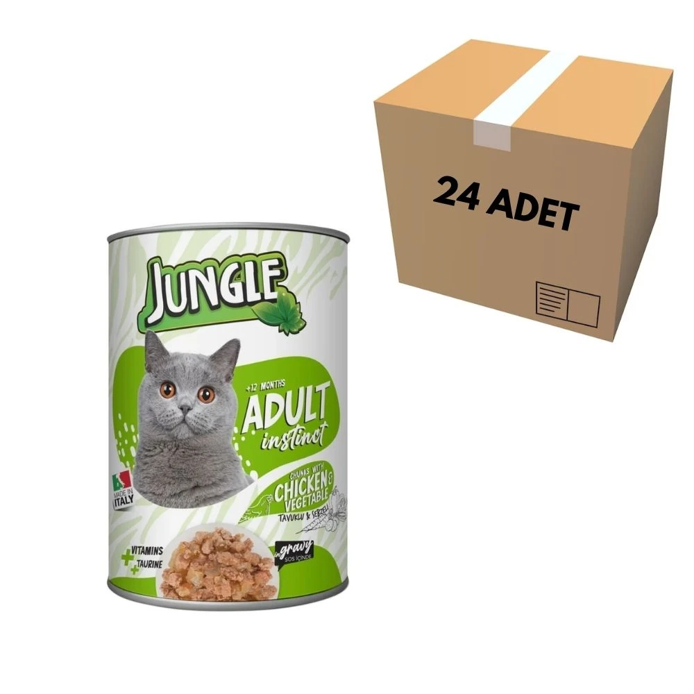 Jungle Tavuklu Kedi Konserve 415 GR (24 Adet)