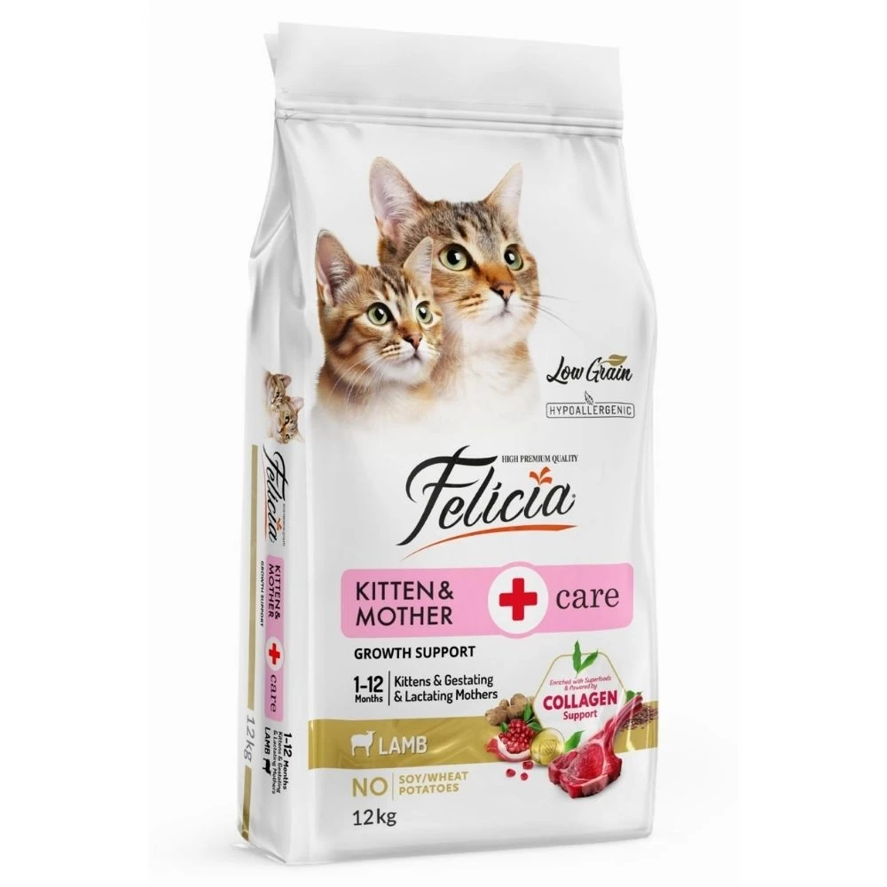 Felicia Kuzu Etli Az Tahıllı HypoAllergenic Yavru Kedi Maması 12 KG
