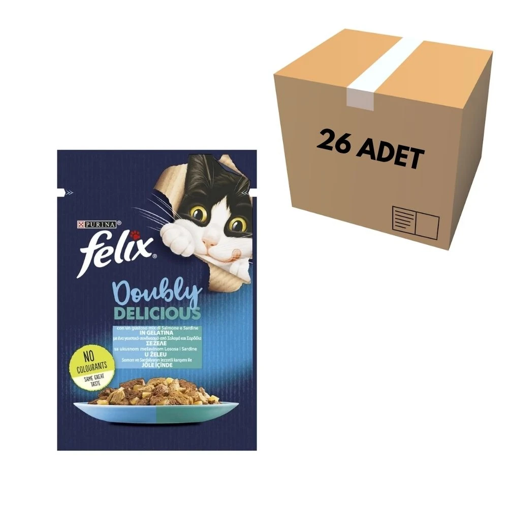 Purina Felix Sardalya & Somonlu Kedi Pouch 85 GR (26 Adet)