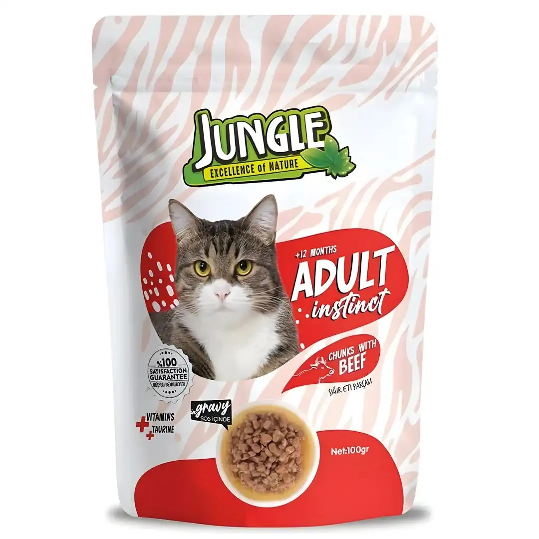 Jungle Biftekli Kedi Pouch 100 GR