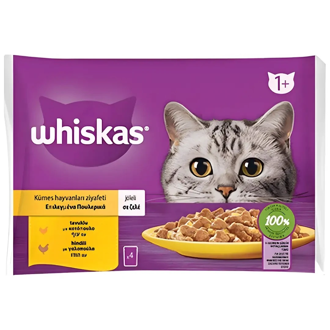 Whiskas Kümes Hayvanları Ziyafeti Kedi Pouch 340 GR