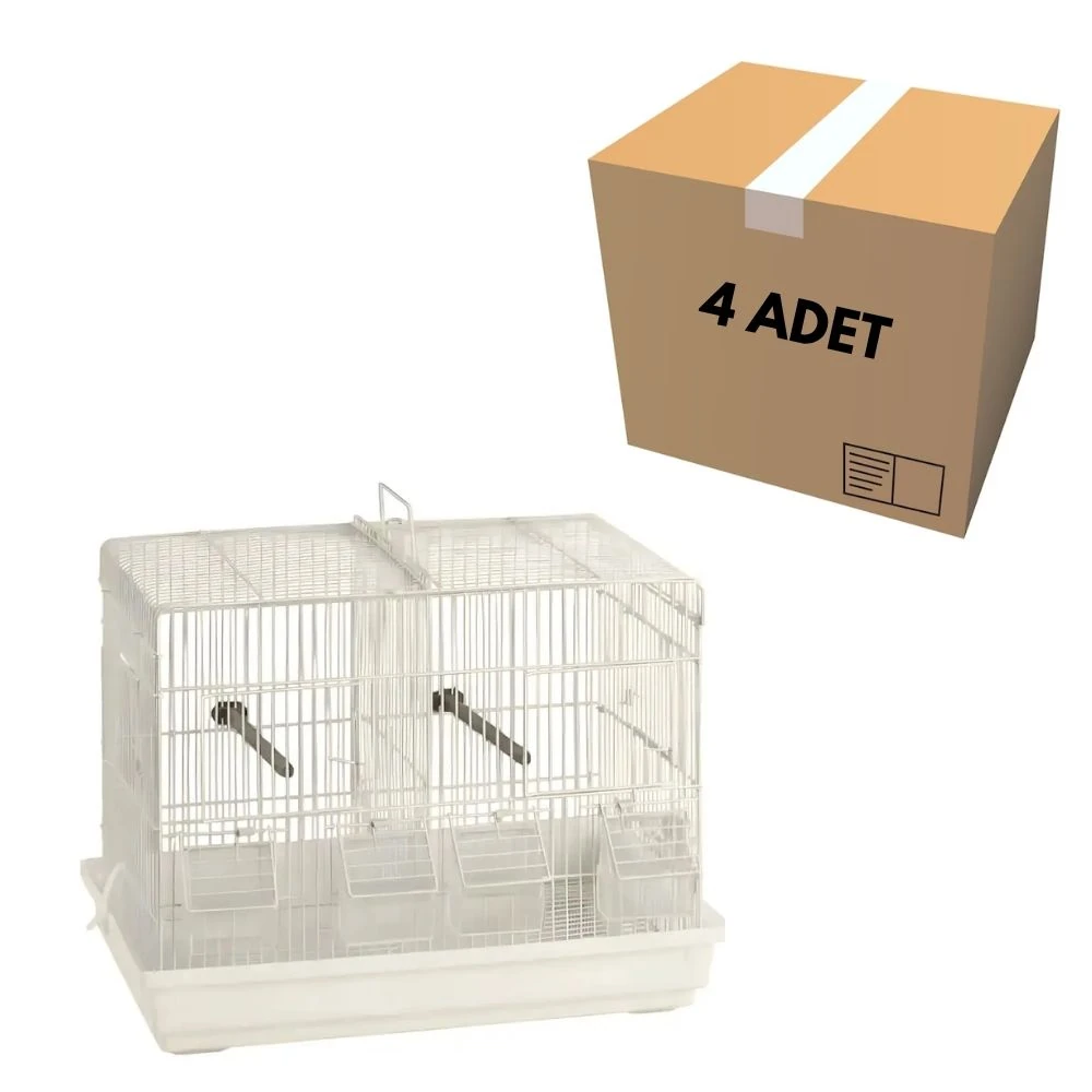 Çifthane Bölmeli Beyaz Kuş Kafesi (4 Adet)