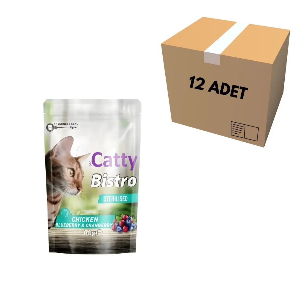 Catty Bistro Tavuklu Kısır Kedi Ödül Maması 60 GR (12 Adet)