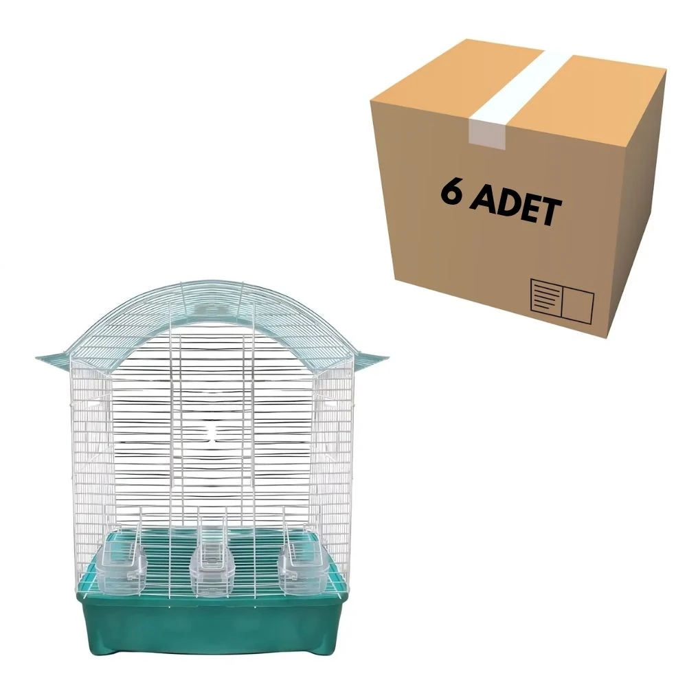 Büyük Boy Kuş Kafesi 3 Yemlikli (6 Adet)