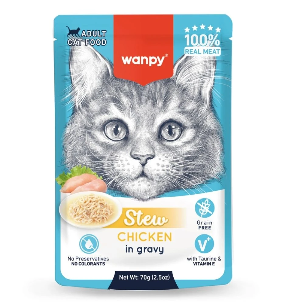 Wanpy Tavuklu Kedi Pouch 70 GR