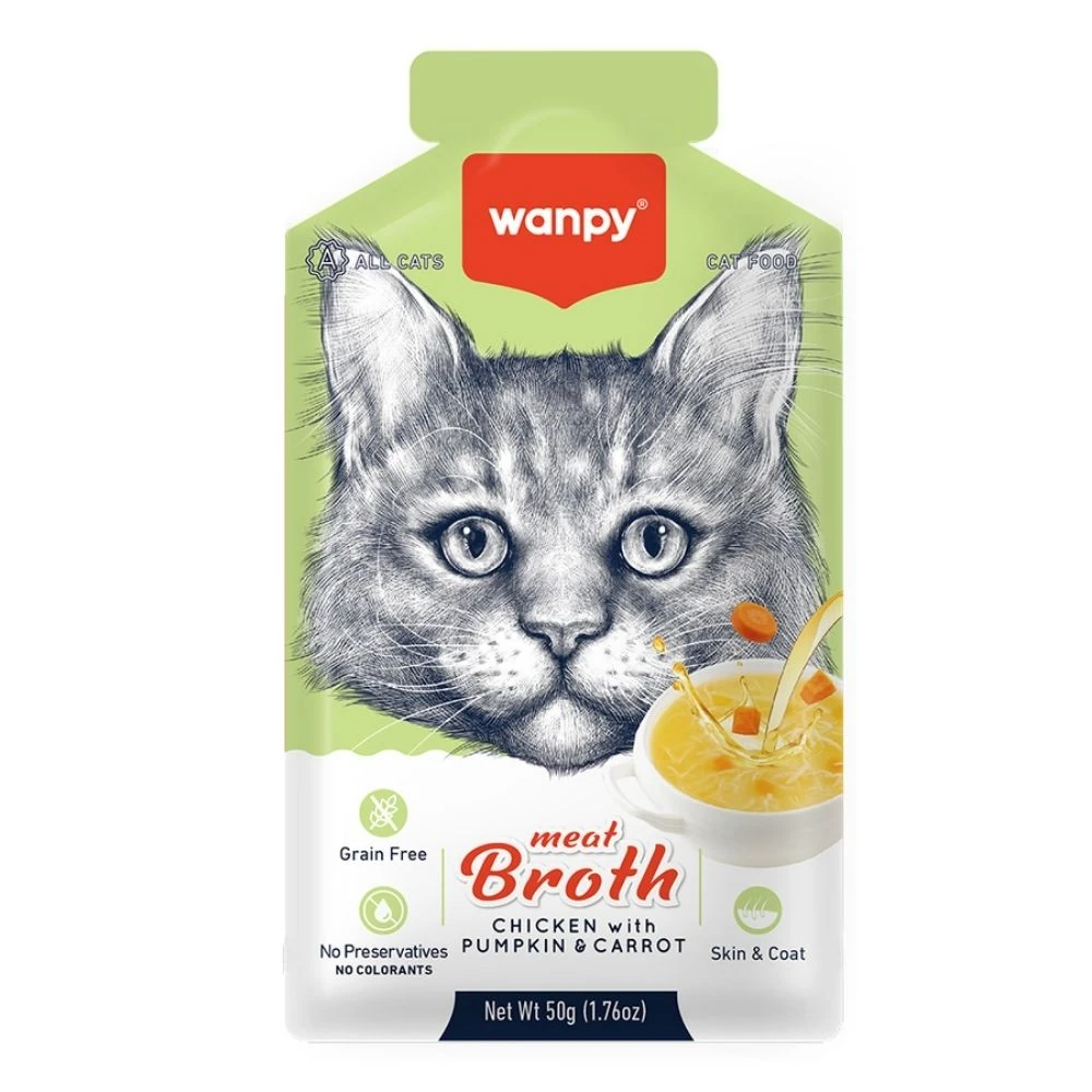 Wanpy Bal Kabağı & Havuçlu Tavuk Etli Kedi Çorbası 50 GR