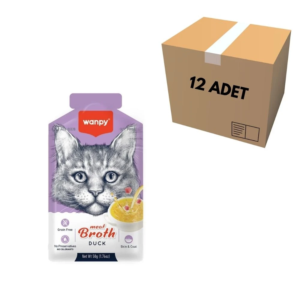 Wanpy Ördek Etli Kedi Çorbası 50 GR (12 Adet)