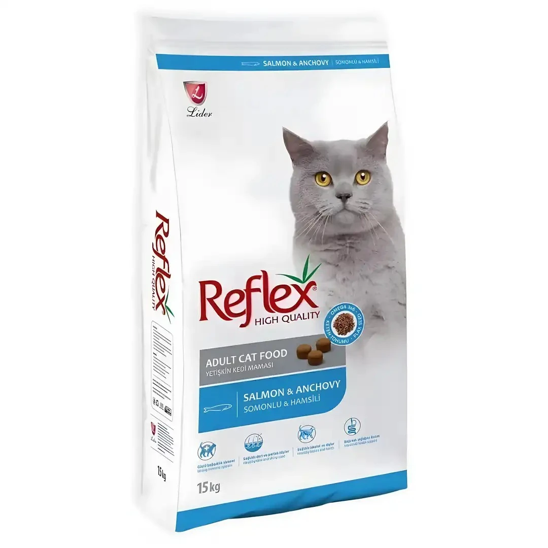 Reflex Somonlu & Hamsili Yetişkin Kedi Maması 15 KG