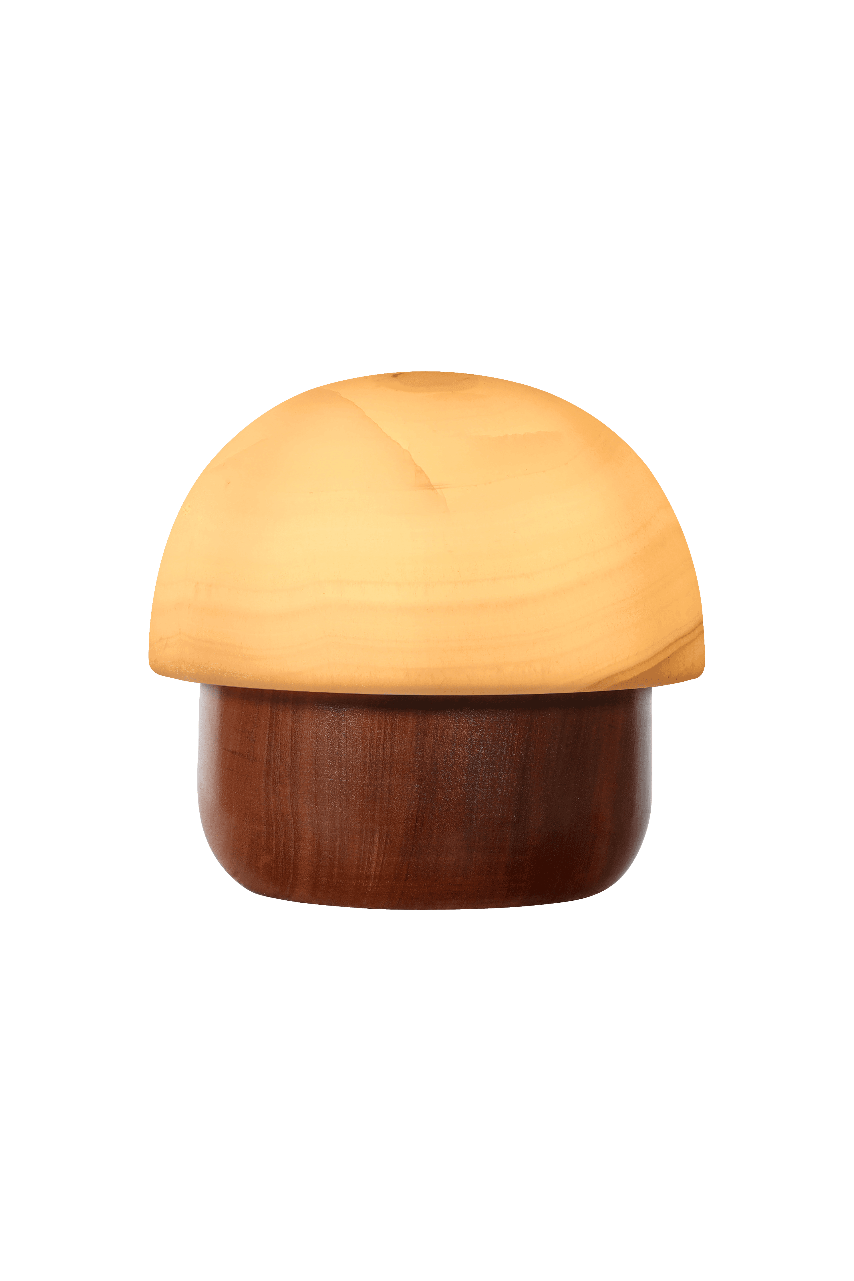 Onyx Mushroom Table Lamp - Mahogany