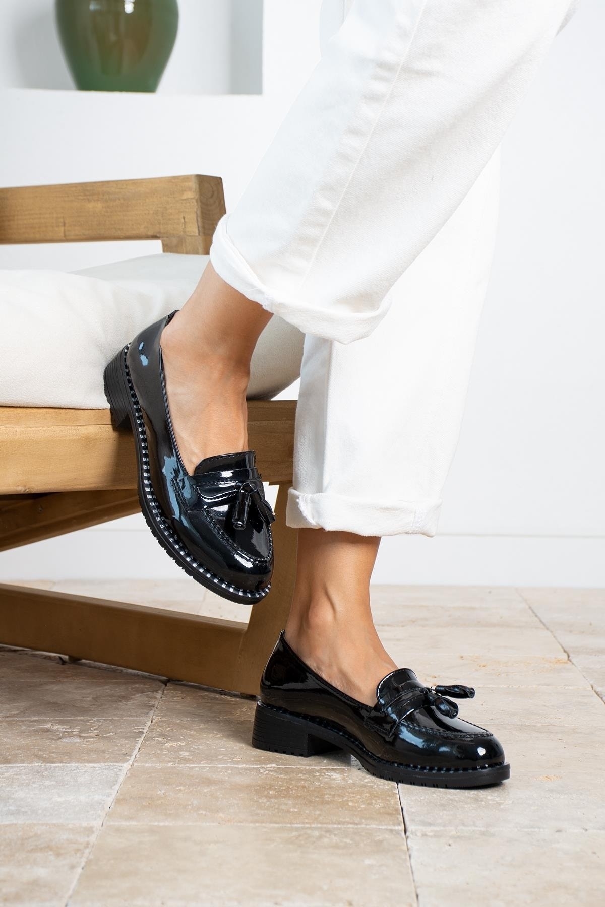 Kadın Wendy Püsküllü Loafer Ayakkabı - siyah