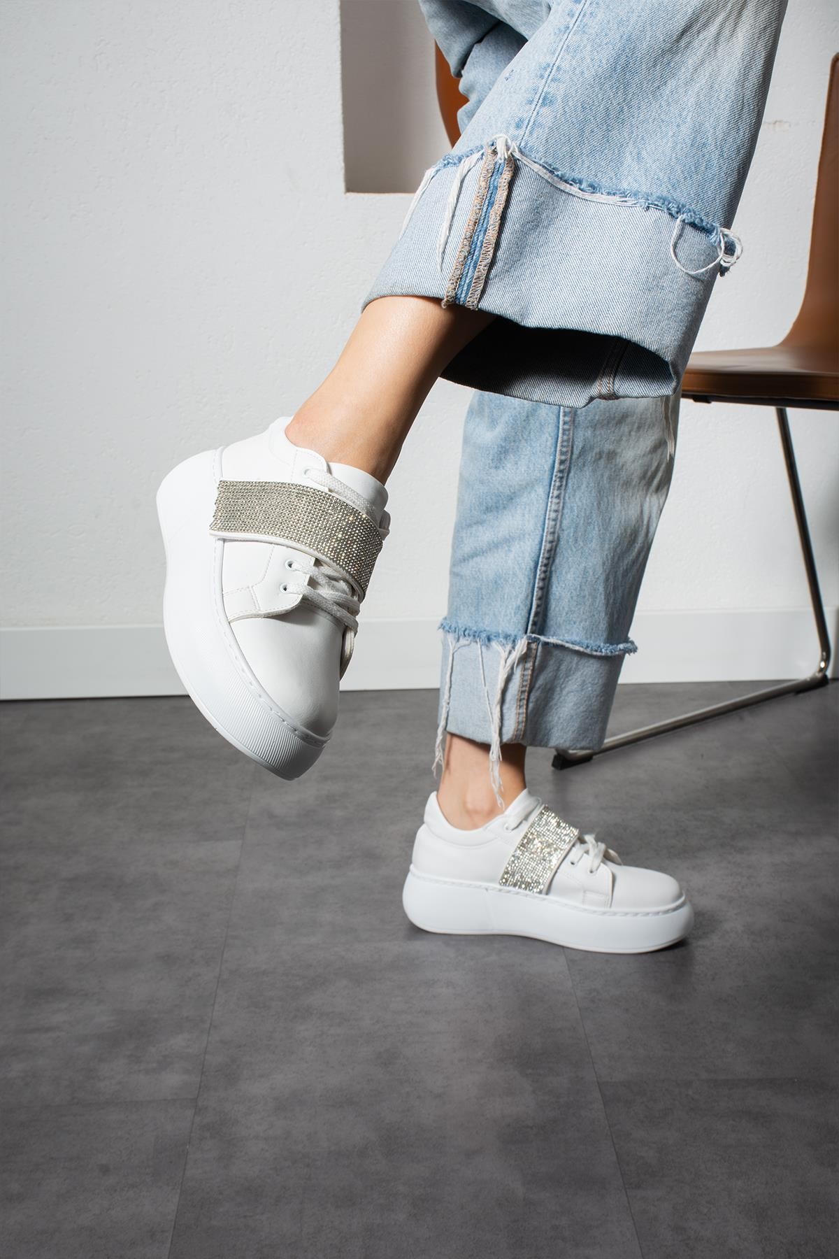 Rosie Kadın Sneaker Bağcıklı ayakkabı - beyaz