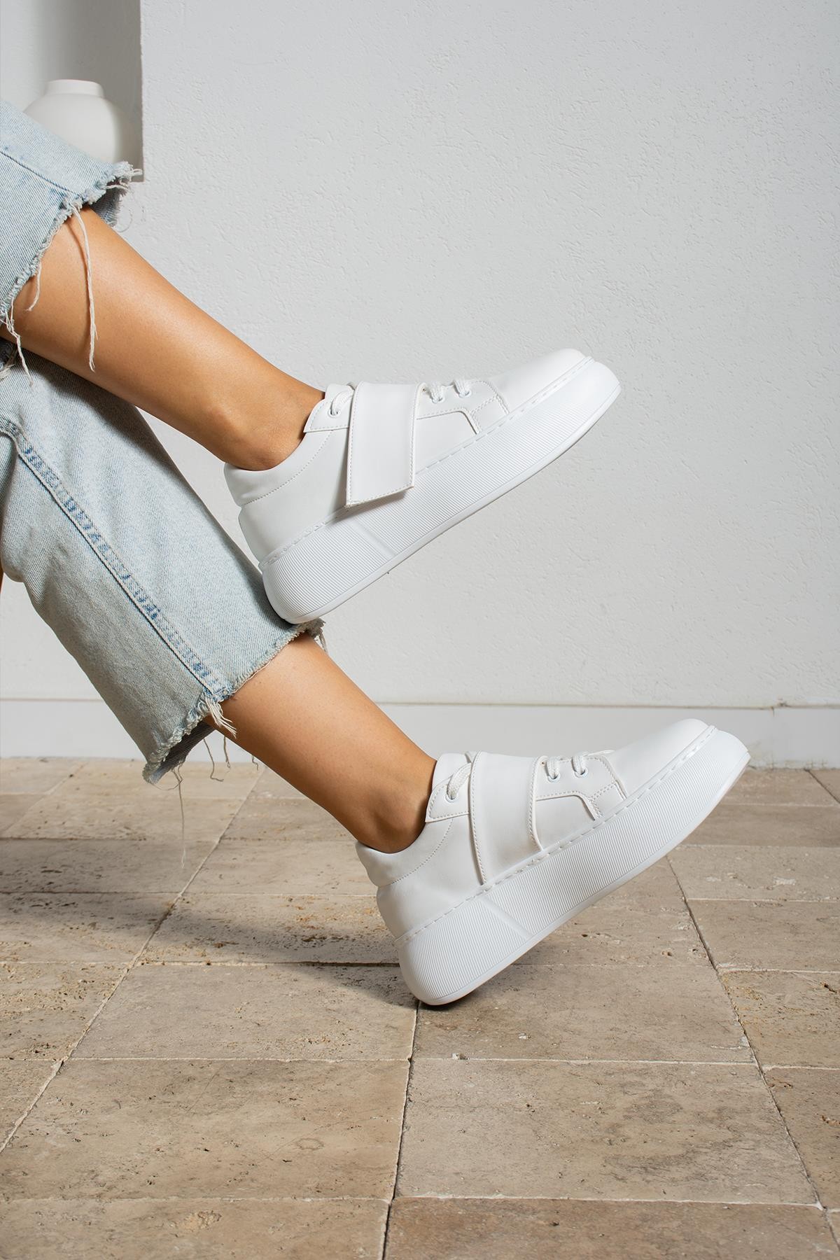 Lenna Kadın Sneaker Bağcıklı ayakkabı - beyaz