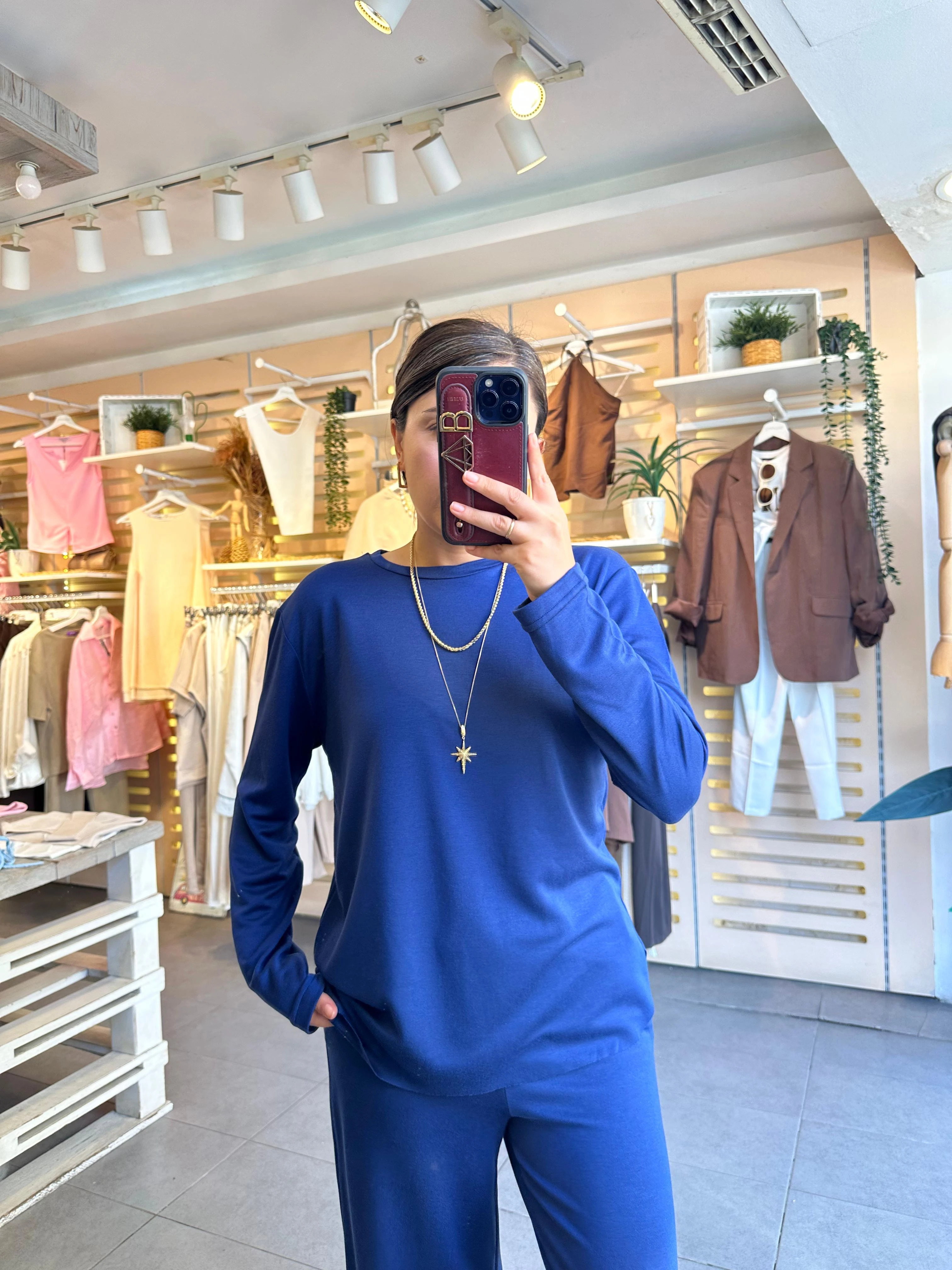 Pike Modal Kumaş Kadın Eşofman Takım Tiril Tiril Dökümlü İnce Kumaştır. Premium Kalite Pamuk Kumaş Lacivert