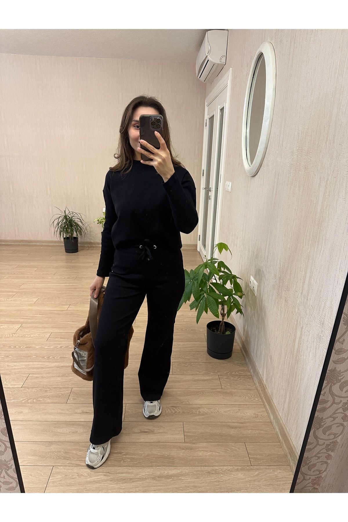 PAMUK ÖRME KAŞKORSE KUMAŞ TAKIM - PANTOLON & UZUN CROP