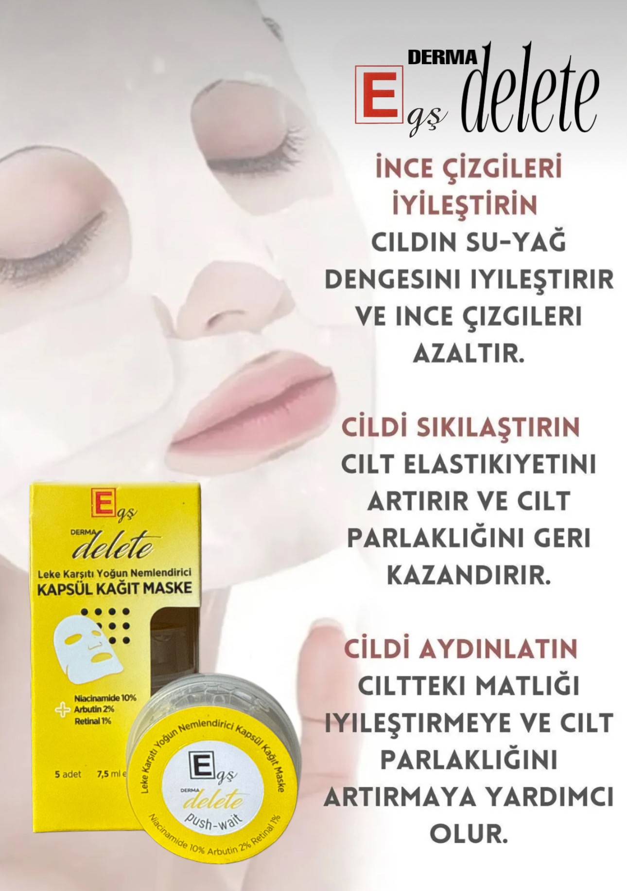 DERMADELETE KAĞIT MASKE