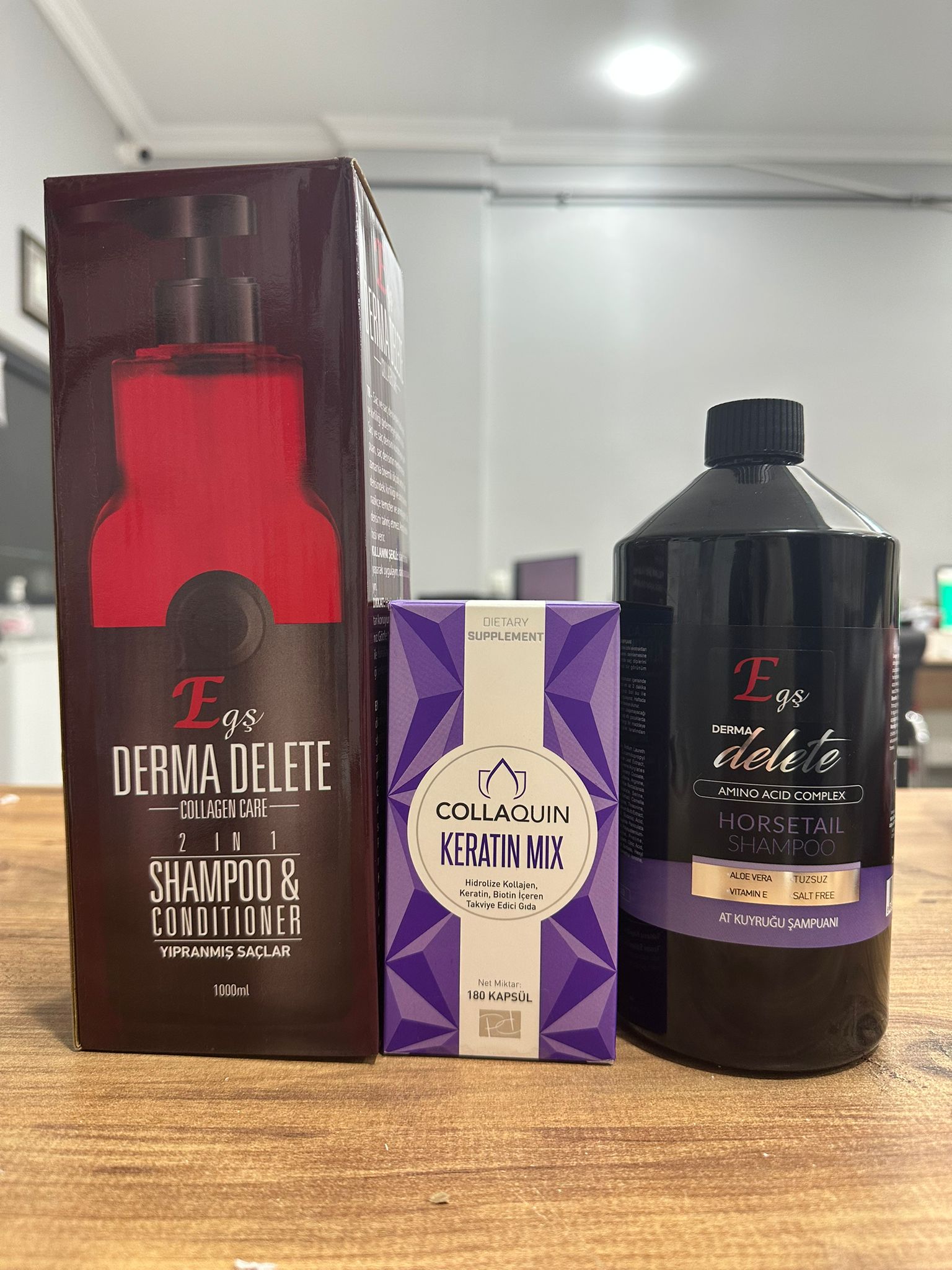 DERMADELETE ATKUYRUK ŞAMPUANI+DERMADELETE COLLAGEN ŞAMPUAN + COLLAQUİN KERATİN MİX 3 LÜ KAMPANYA