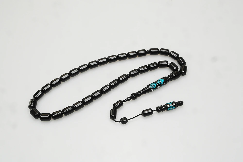 Oltu Taşı Nakkaş Kilim Desen İmameli Sade Tespih