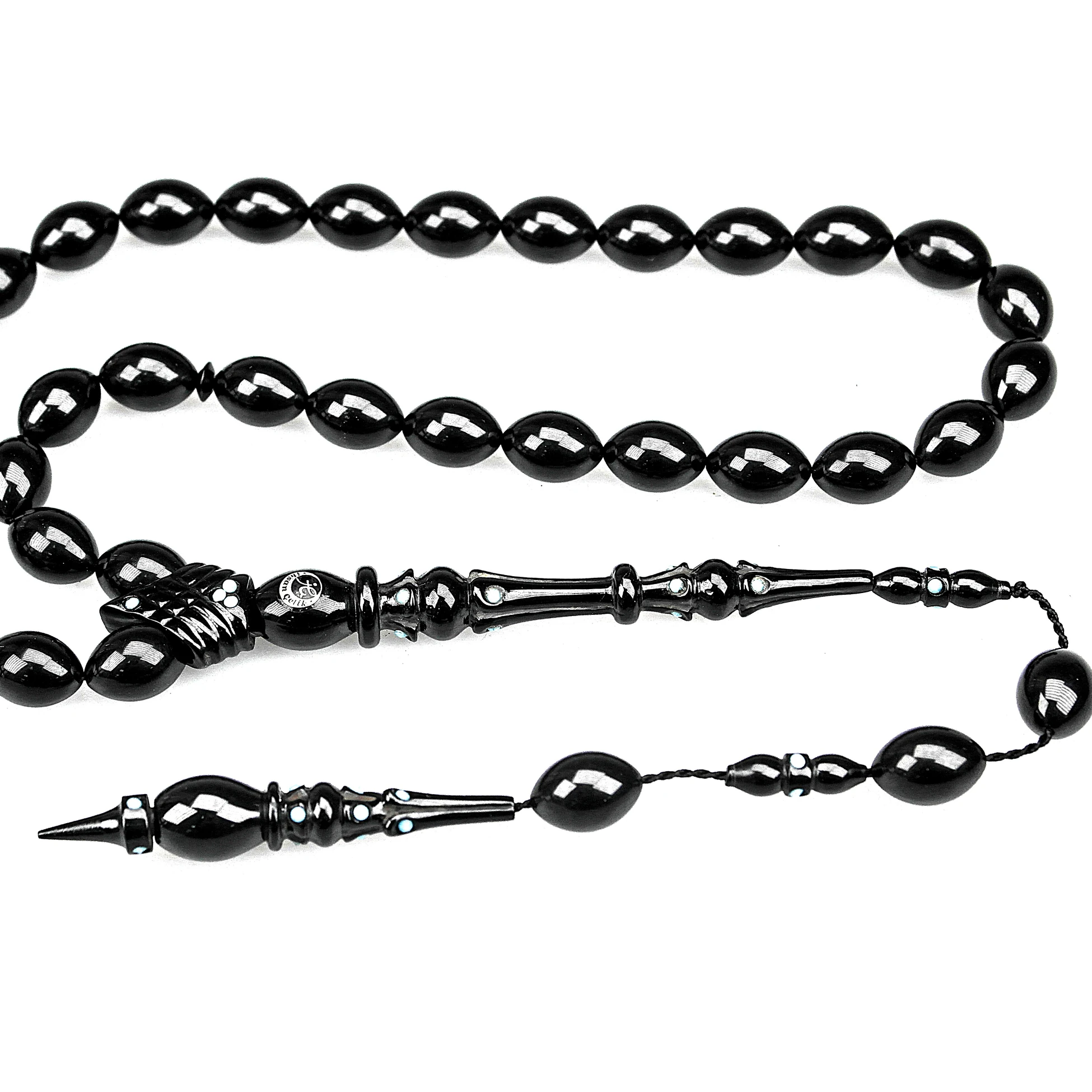 Oltu Taşı Özel Seri   İmame Oyma Mızrak  İşçilikli Tespih