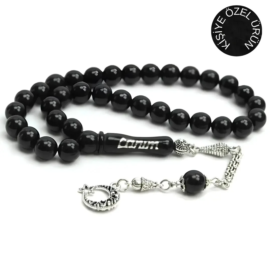 BlackCraft Kişiye Özel İsimli Oltu Taşı Sıkma Tespih