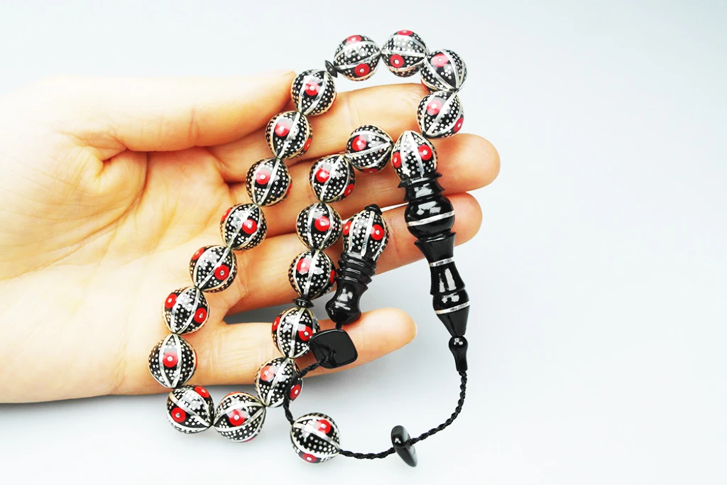 Oltu Taşı 100 Mikron Karpuz Dilimi Tespih