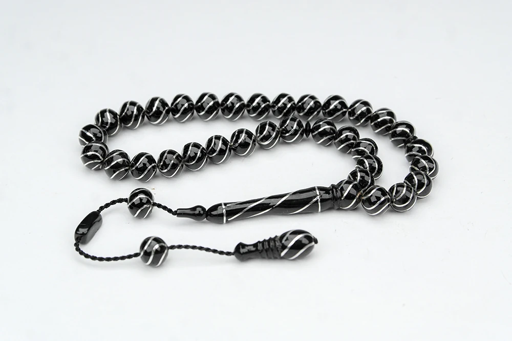 Oltu Taşı Küre Kesim Çeşmi Bülbül İşlemeli Tespih