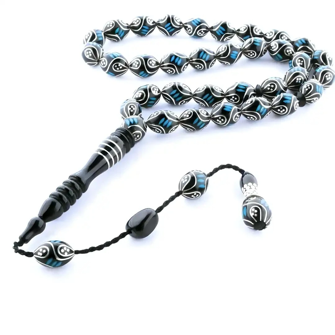 Oltu Taşı ve Mine İşlemeli Tespih