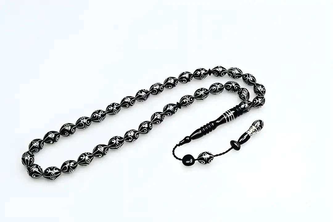 Oltu Taşı Damla Karpuz İşleme Tespih