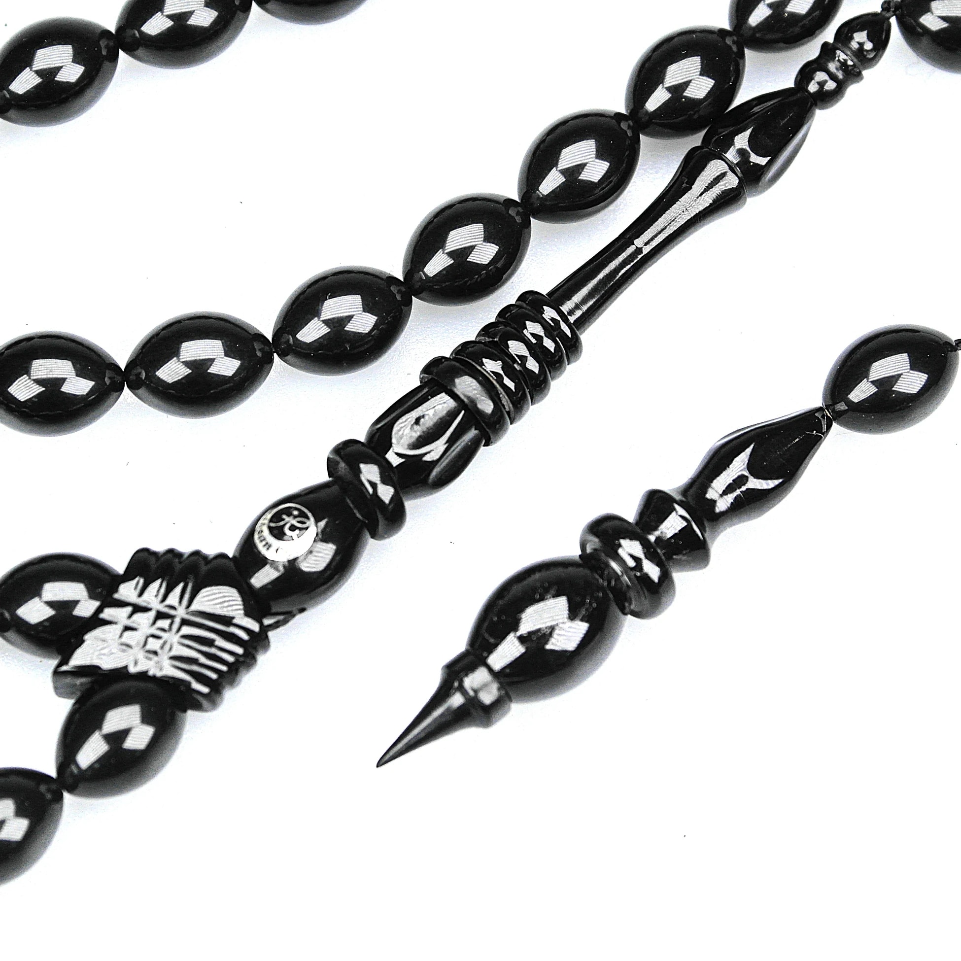 Oltu Taşı Özel Seri  İmame Bilezik Oyma  İşçilikli Tespih