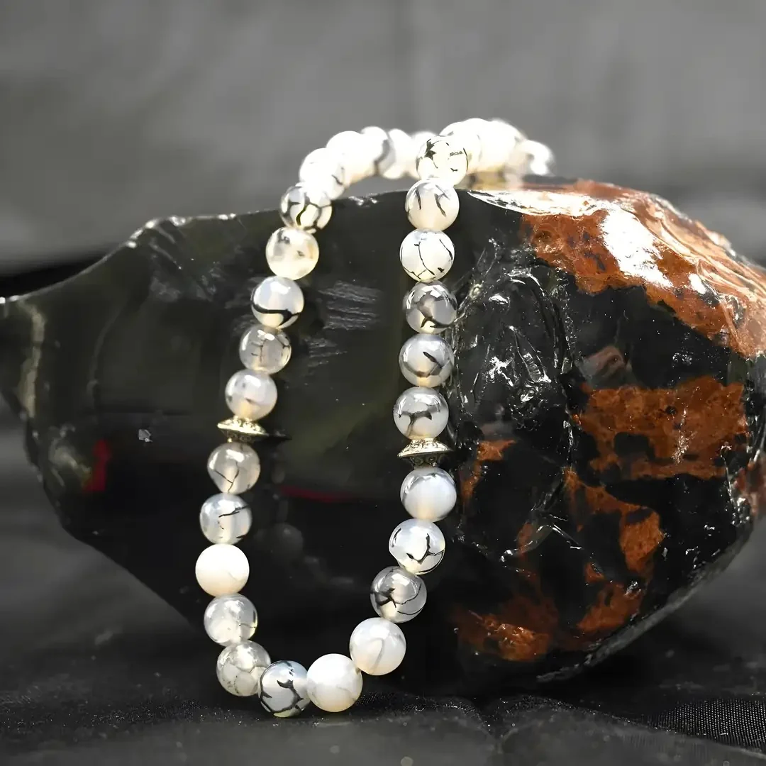 BlackCraft Damarlı Akik Doğaltaş Tespih