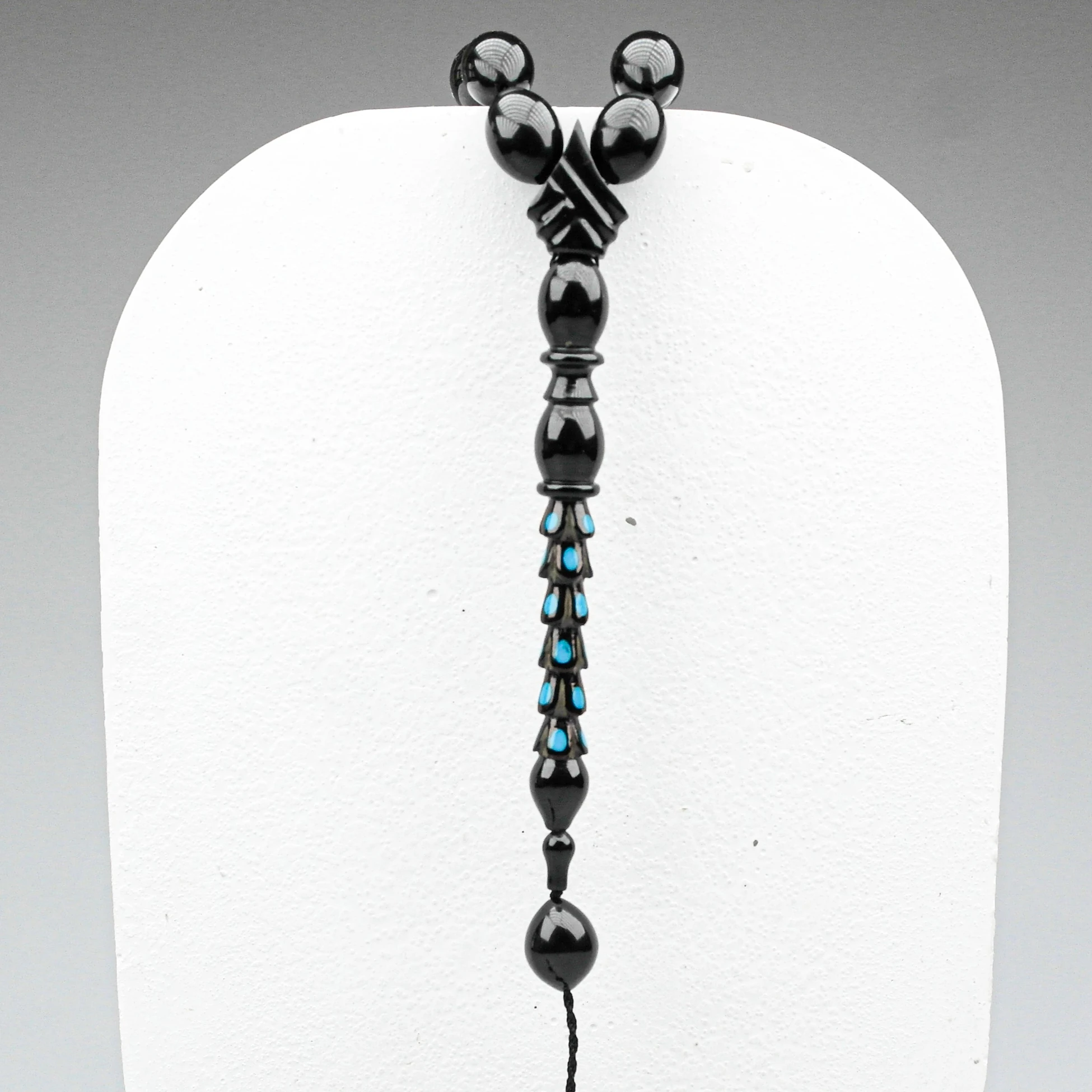 Oltu Taşı Özel Seri  Palmiye Desen İmame Oyma  İşçilikli Tespih