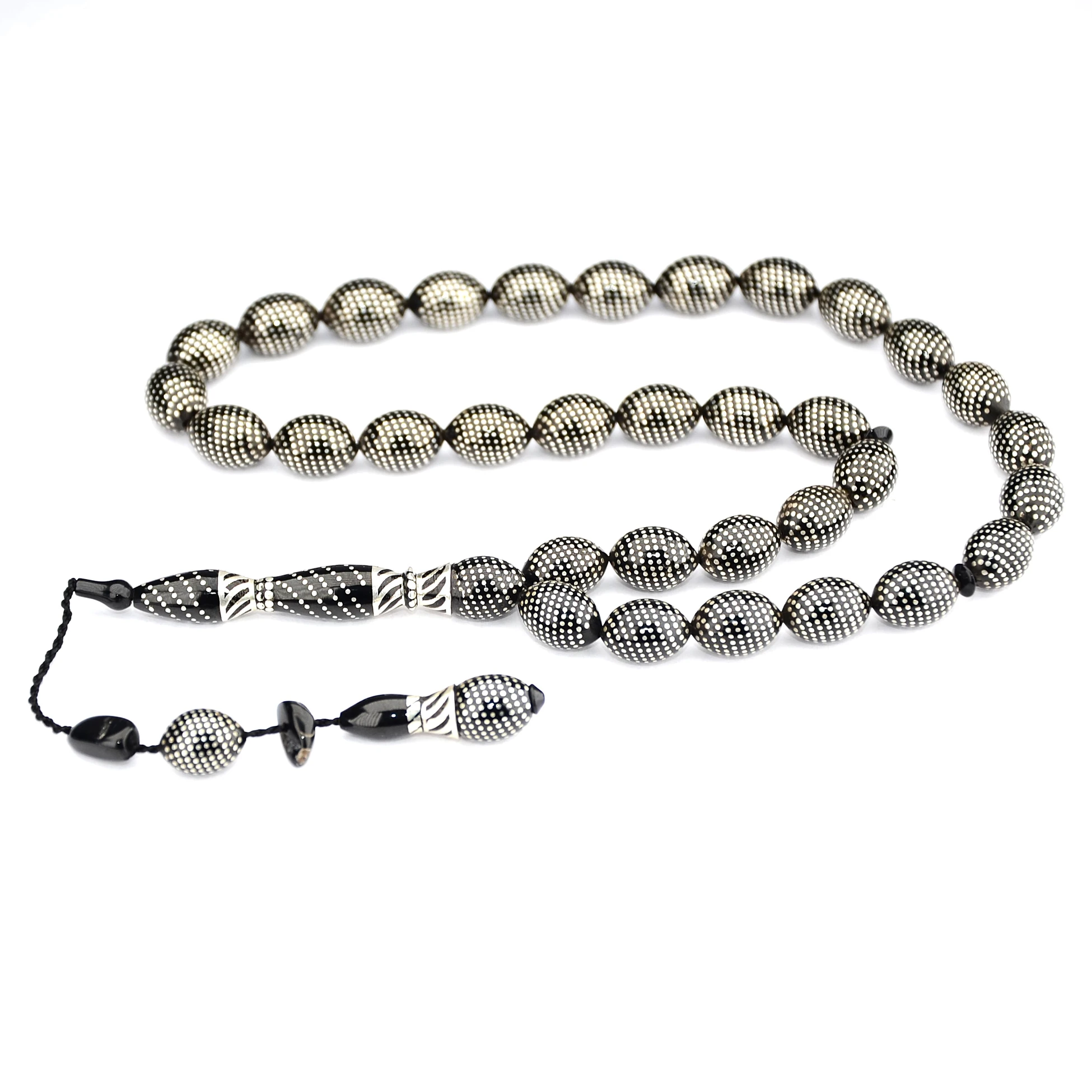 Oltu Taşı Nokta Çeşmi Bülbül İşlemeli Tespih