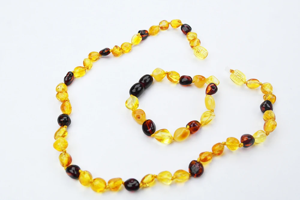 Gün Işığı Renkli Damla Kehribar Bebek Diş Seti