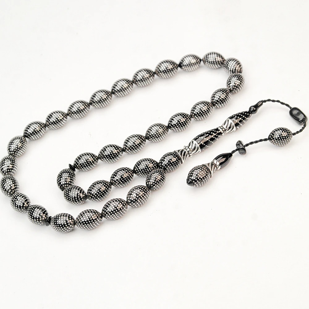 Oltu Taşı Nokta Çeşmi Bülbül İşlemeli Tespih