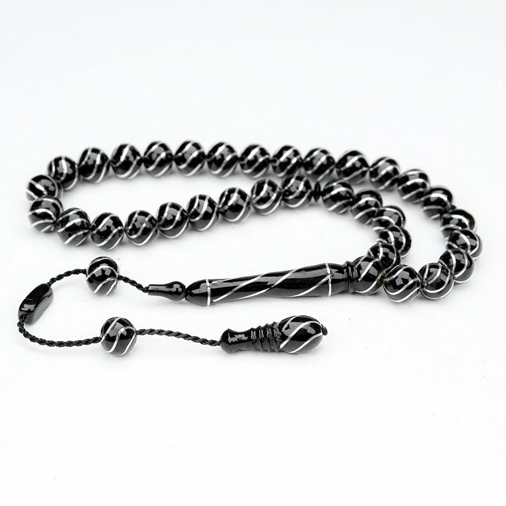 Oltu Taşı Küre Kesim Çeşmi Bülbül İşlemeli Tespih