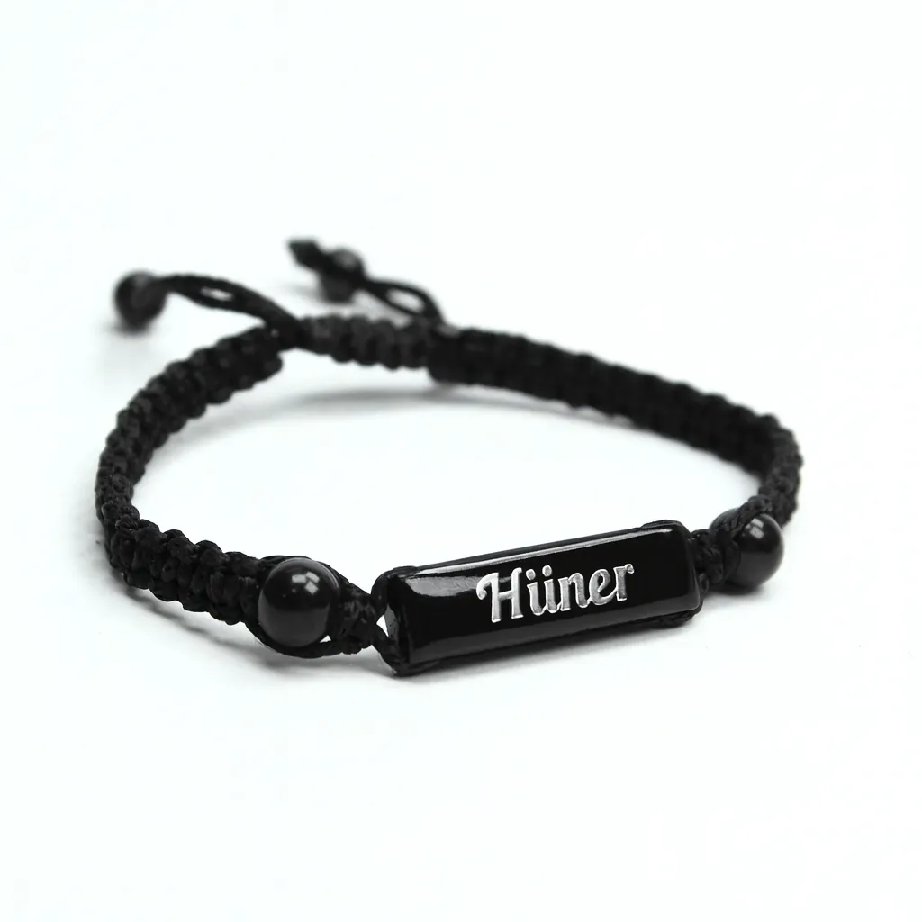 BlackCraft Kişiye Özel Oltu Taşı Örme Bileklik