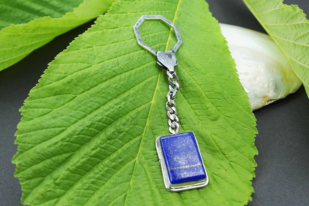 Lapis Taşlı 925 Ayara Gümüş Anahtarlık