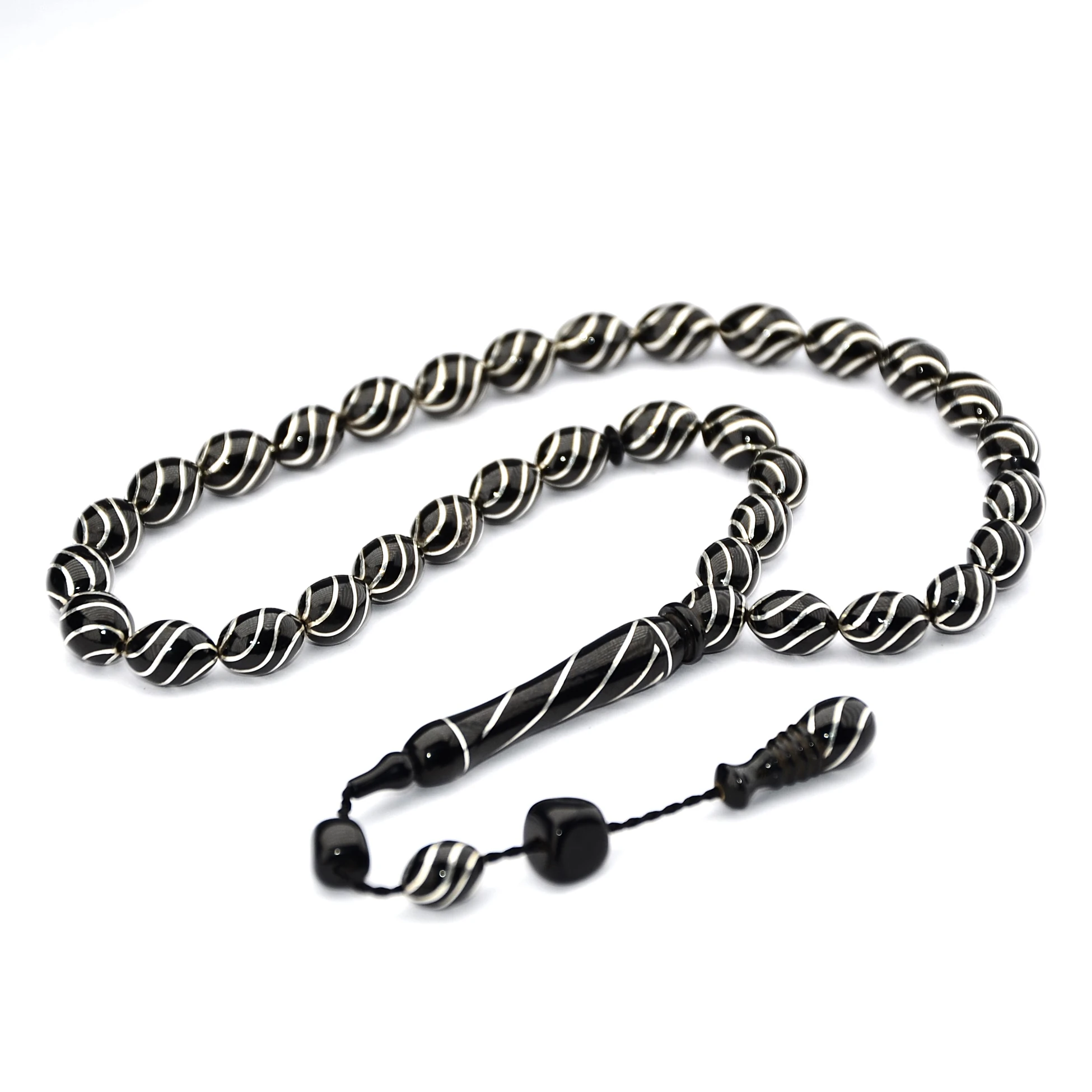 Oltu Taşı Çeşm-i Bülbül İşlemeli Tespih