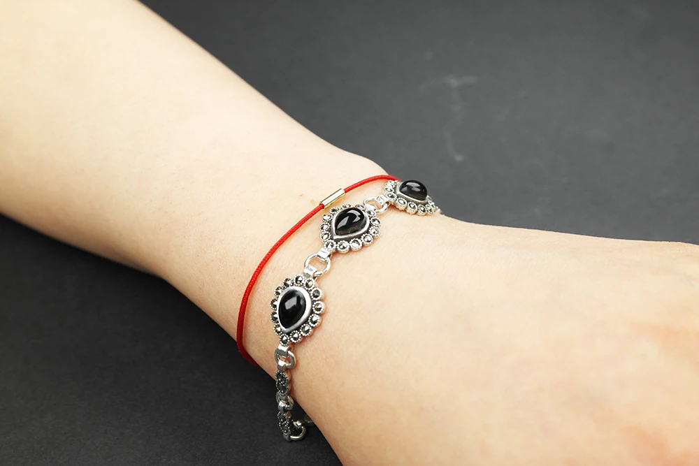 Ayça 925 Ayar Oltu Taşlı Gümüş Bileklik