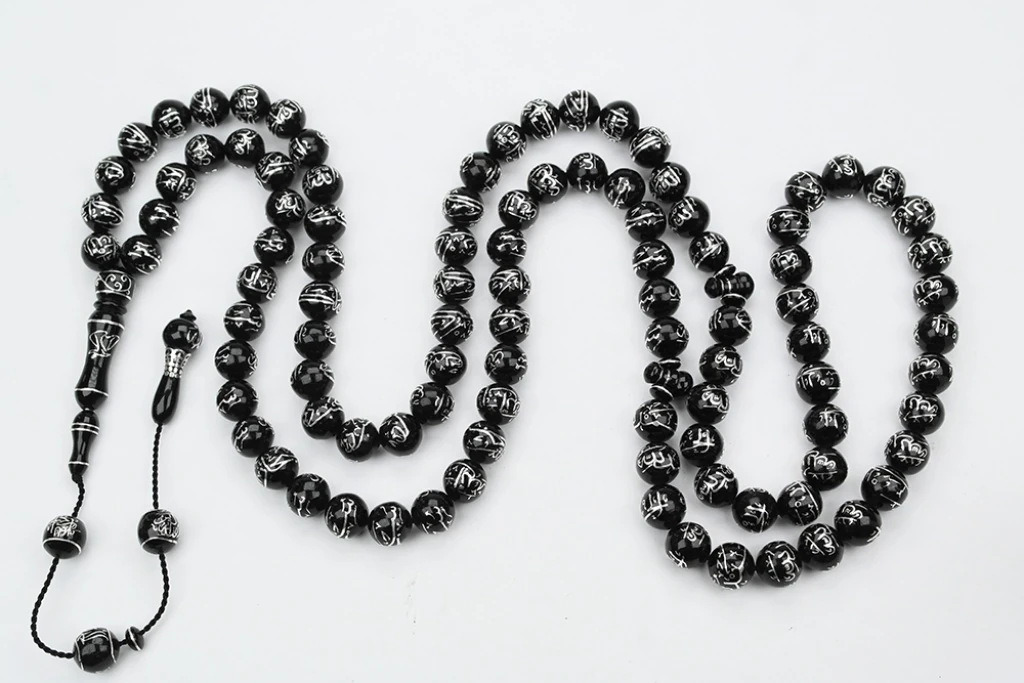 Oltu Taşı ESMAÜL HÜSNA  Arapça El İşçiliği  Namaz Tespihi