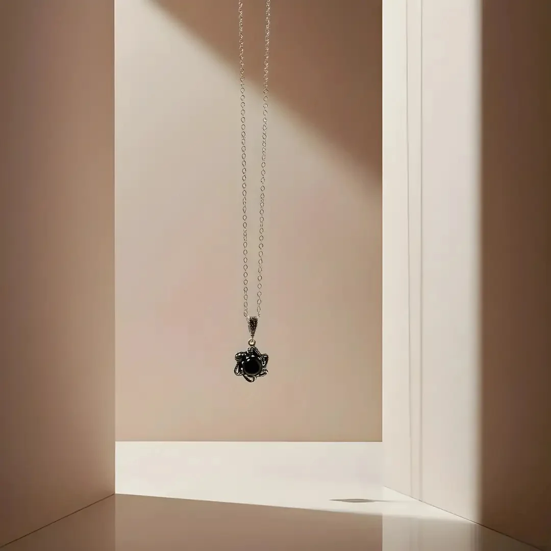 BlackCraft Rüzgar Kadın Oltu Taşı ve Gümüş Takı Seti