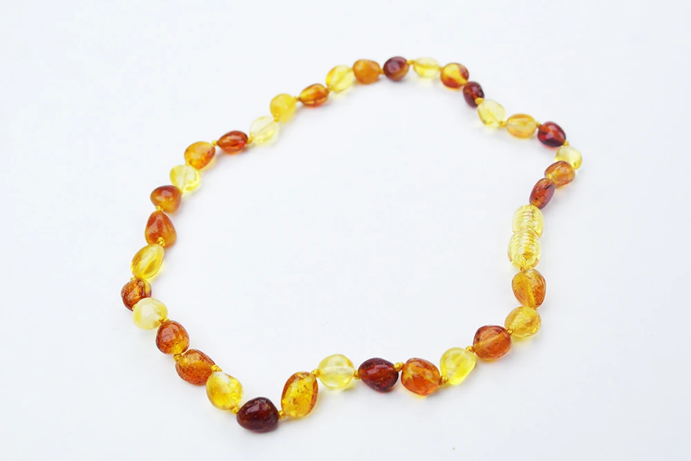 Balözü Renkli Doğal Kesim Damla Kehribar Bebek Kolye