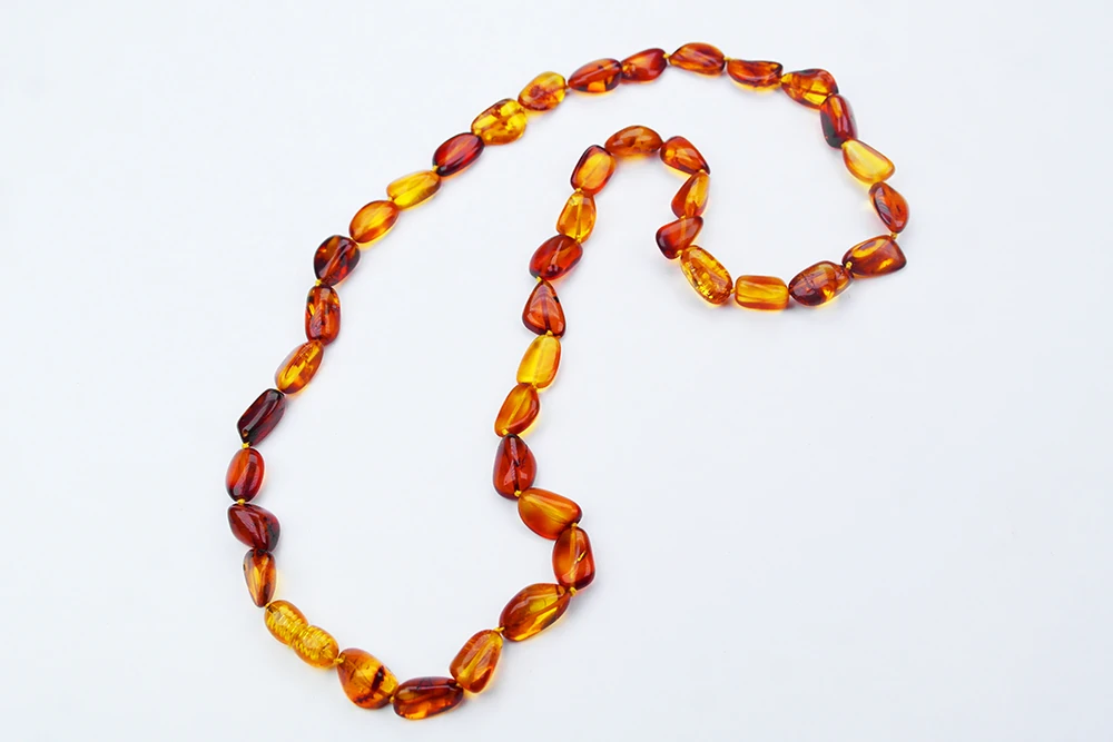 Saray Zarafeti Doğal Kesim Damla Kehribar Yetişkin Kolye