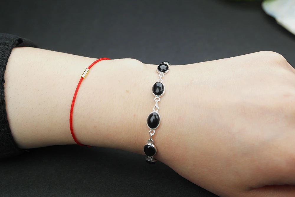 925 Ayar Gümüş Oniks Taşlı Bileklik