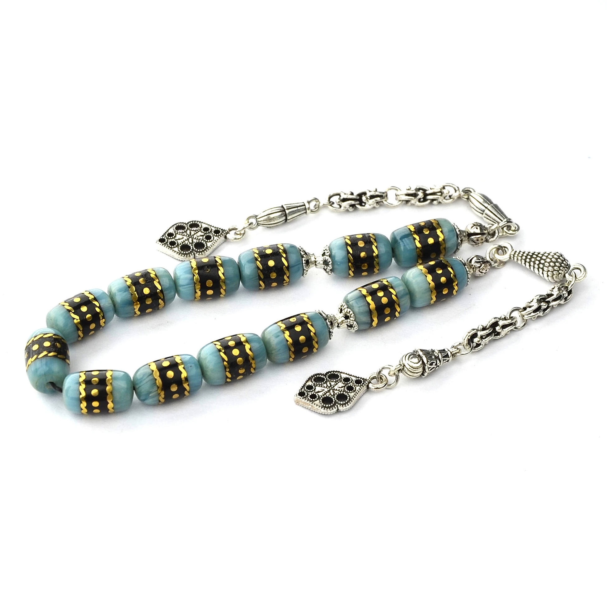 Oltu Taşı ve Galalith Gümüş İşleme Kapsül Kesim Zaza Tespih