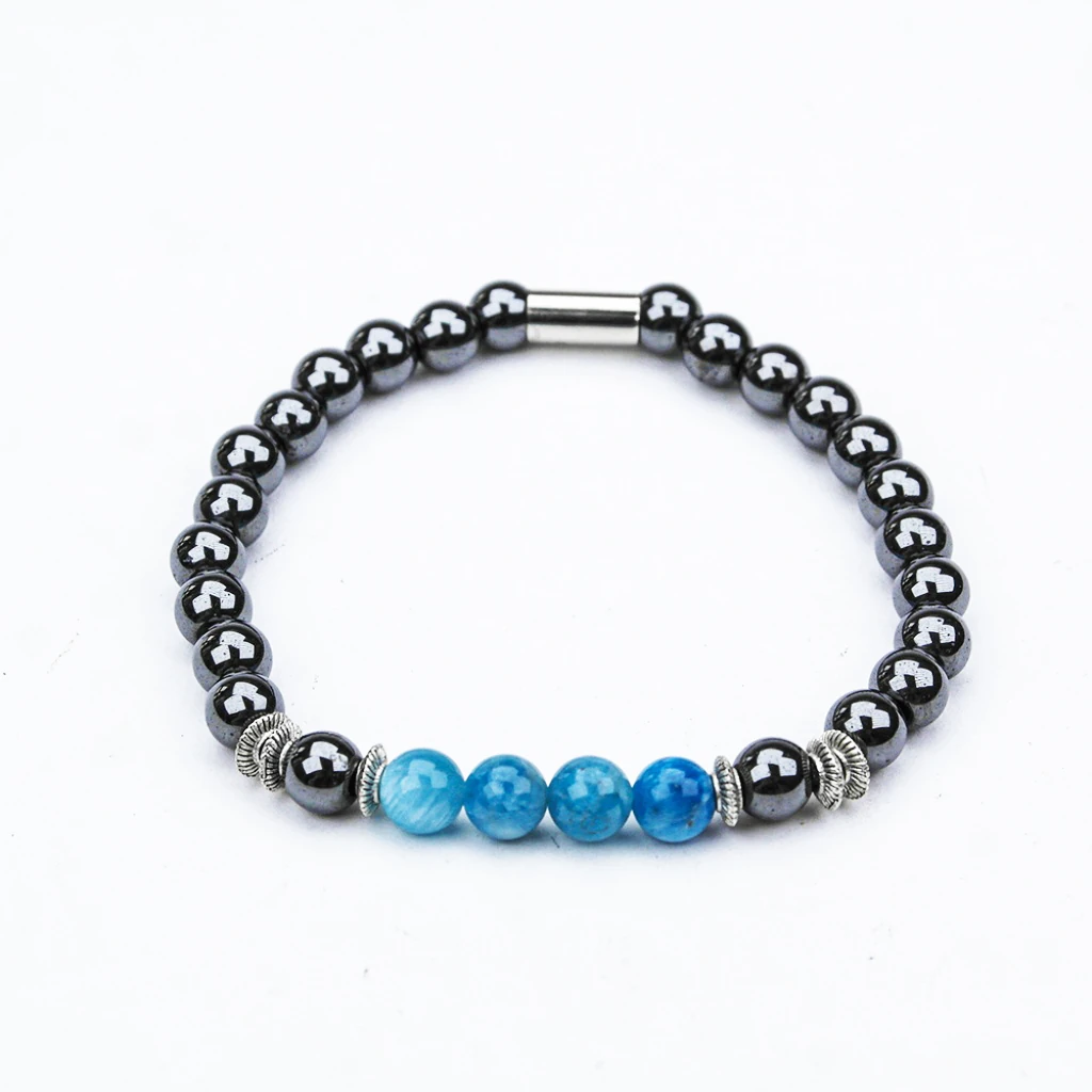 HEMATİT VE AKİK TAŞI MİSİNA LASTİKLİ BİLEKLİK