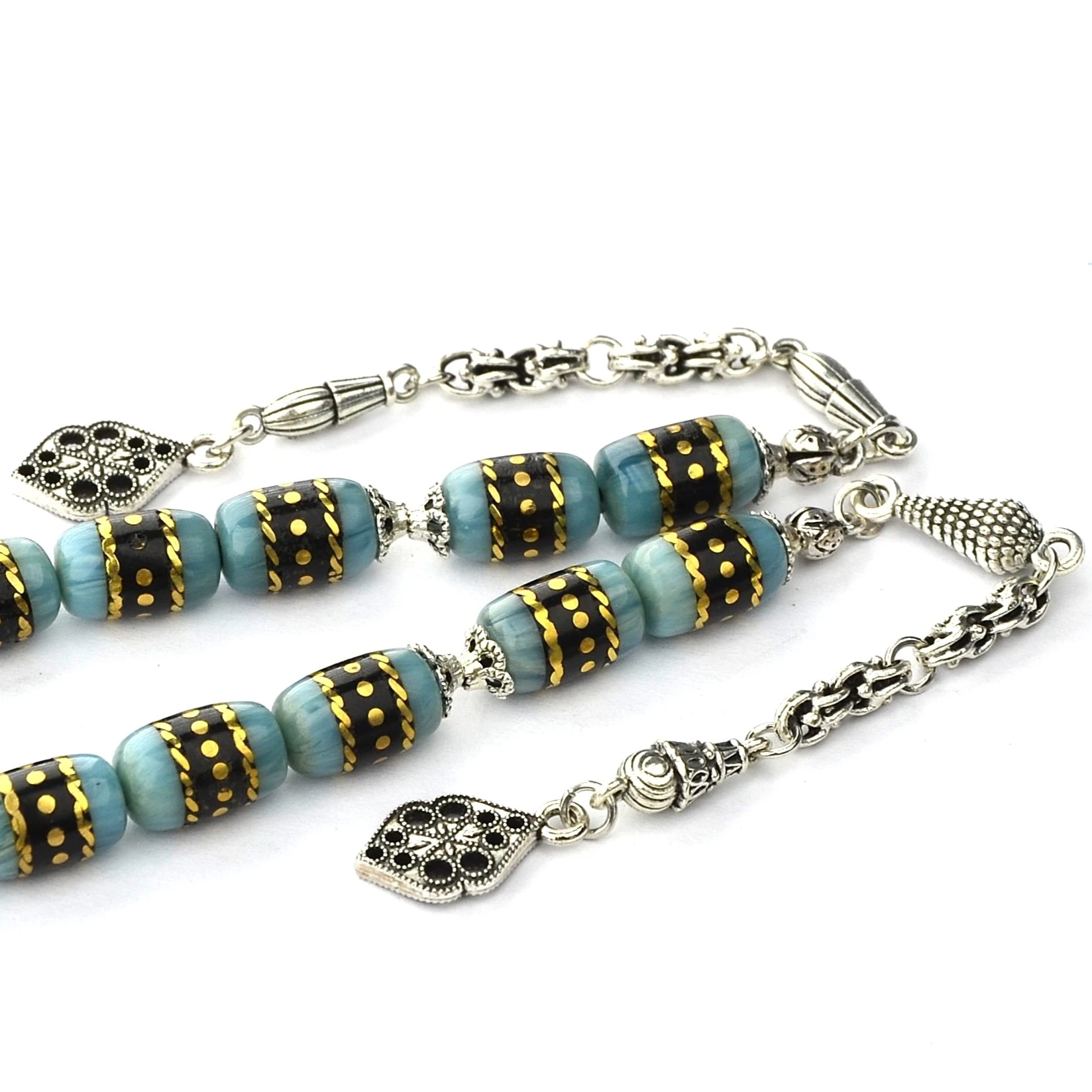 Oltu Taşı ve Galalith Gümüş İşleme Kapsül Kesim Zaza Tespih