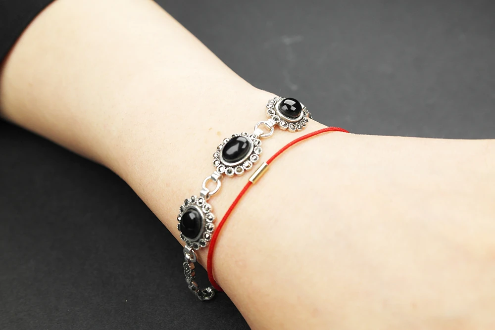 Zırh 925 Ayar Oltu Taşlı Gümüş Bileklik