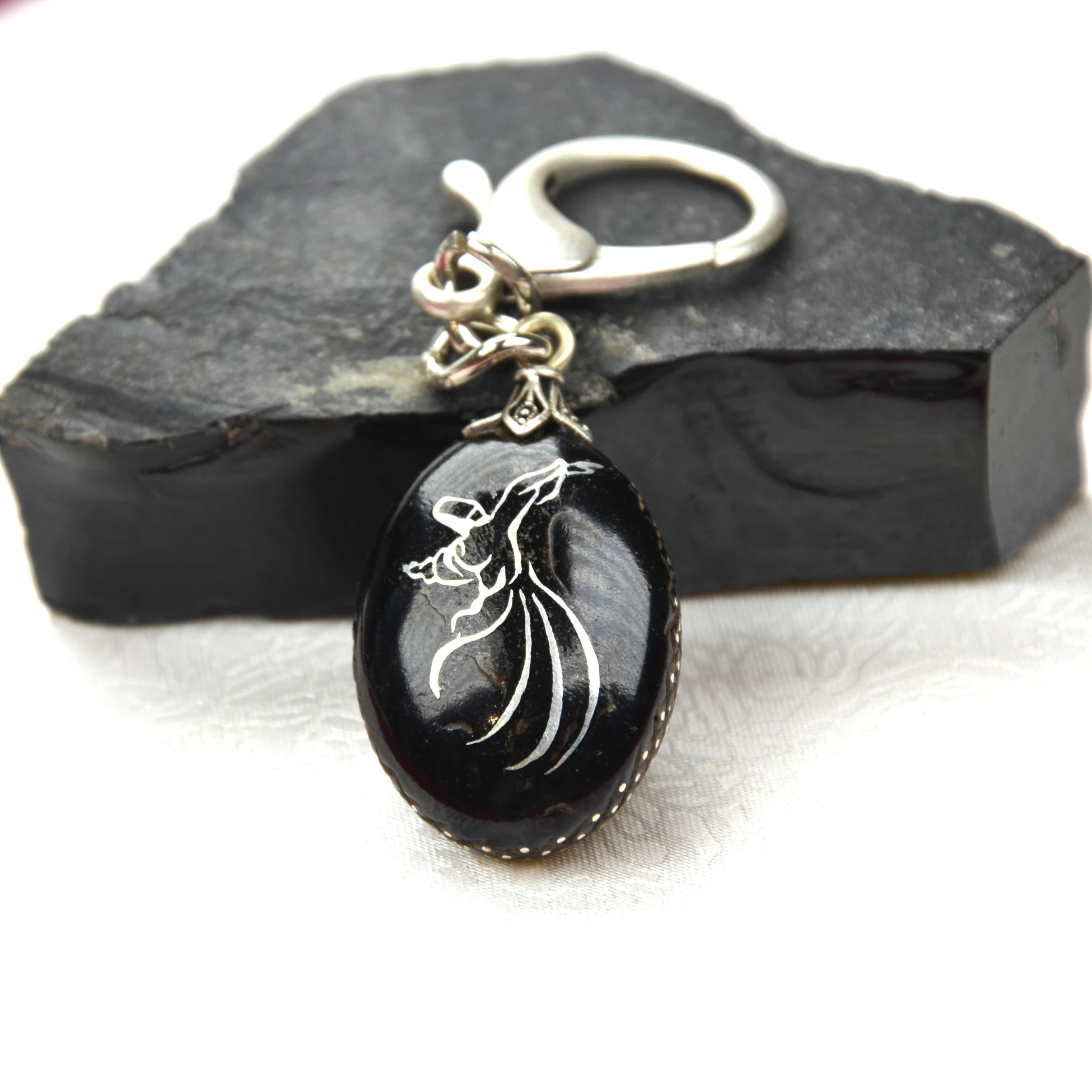 Mevlana Model Oltu Taşı Anahtarlık