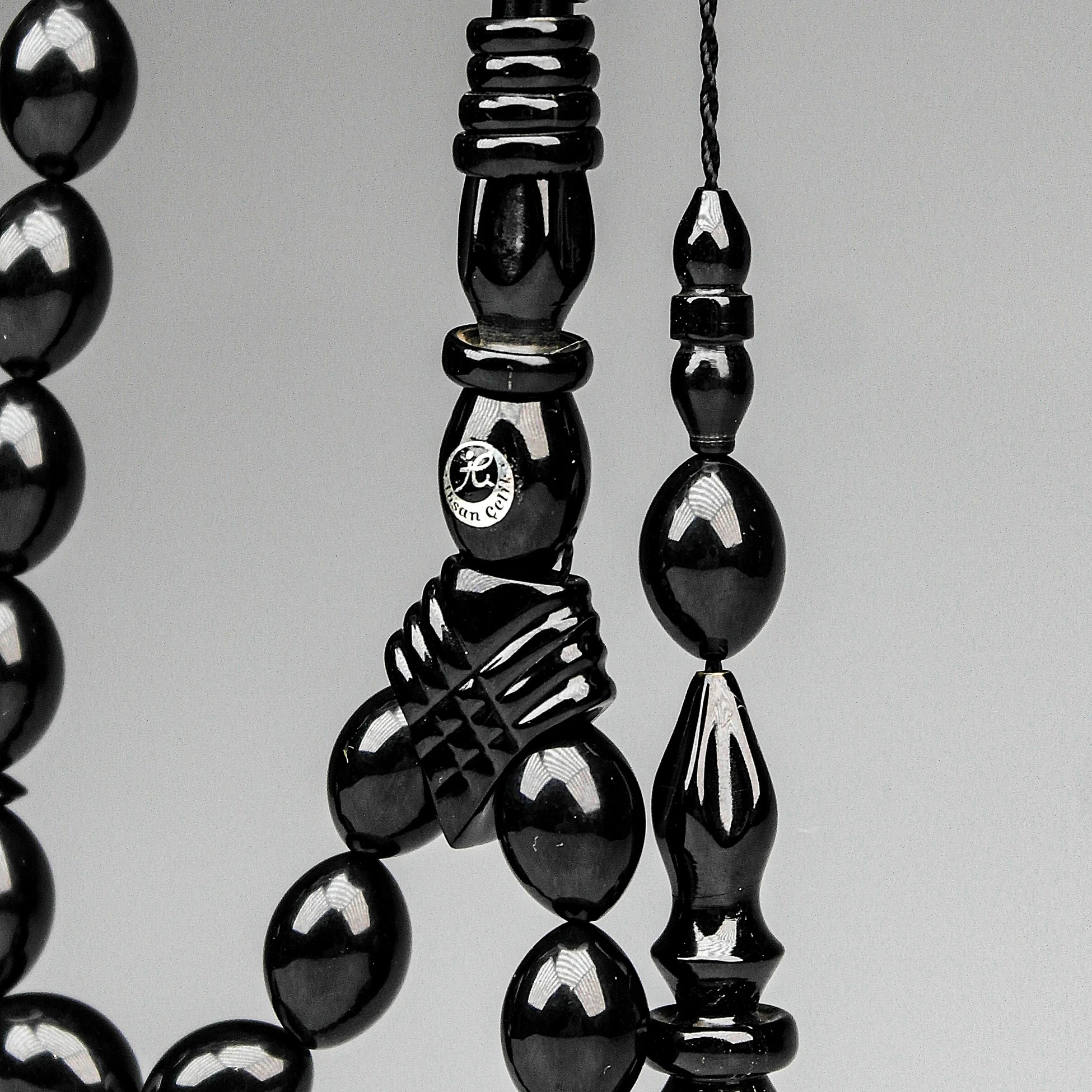 Oltu Taşı Özel Seri  İmame Bilezik Oyma  İşçilikli Tespih